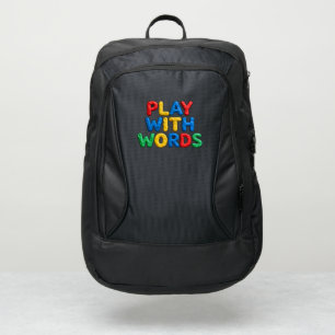 Play With Words Backpack Colorful Typography Sch