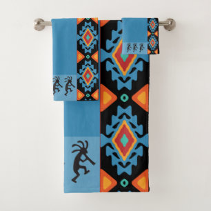 Play With Your Colors American Indian Kokopelli  B Bath Towel Set