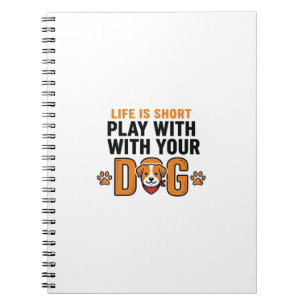 Play With Your Dog Funny Vintage Engraving Design_ Notebook