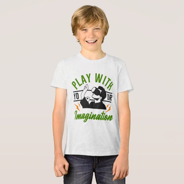 Play with your imagination gaming  Tri-Blend shirt (Front Full)