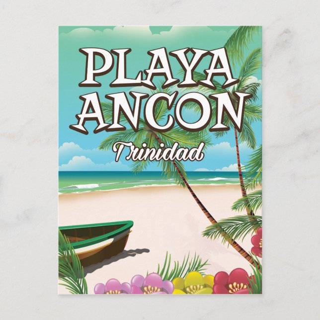 Playa Ancón Trinidad travel poster Postcard (Front)