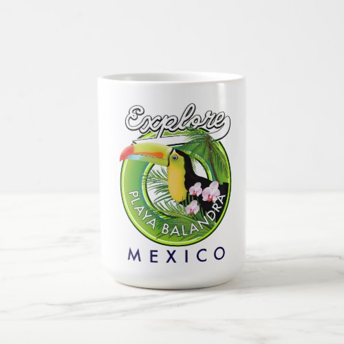 Playa Balandra Mexico retro logo Coffee Mug