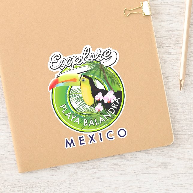 Playa Balandra Mexico retro logo Sticker (Notebook)