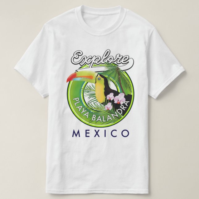 Playa Balandra Mexico retro logo T-Shirt (Design Front)