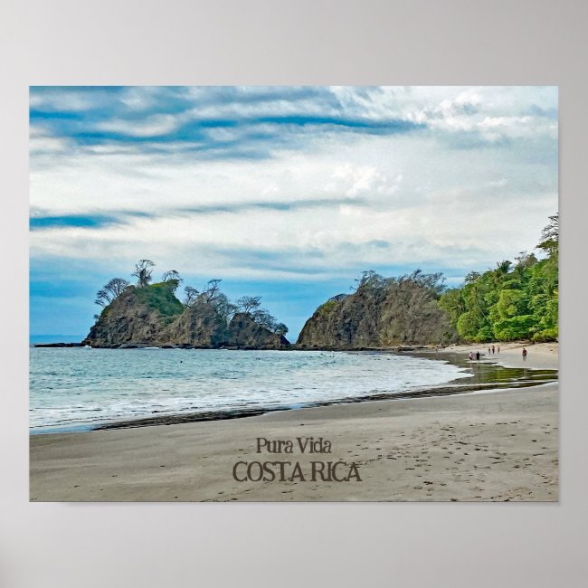 Playa Blanca Costa Rica Design Poster