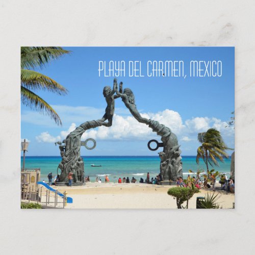 Playa del Carmen Caribbean Sea Beach Scene Postcard