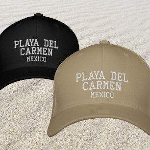 Playa del Carmen Mexico beach vacation outfit Embroidered Baseball Cap