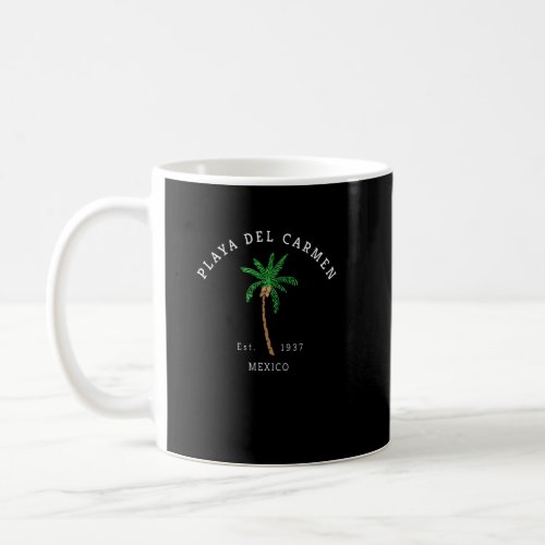 Playa Del Carmen Mexico Colorful Palm Tree Retro   Coffee Mug
