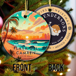 Playa del Carmen Mexico Palm Tree Vintage Souvenir Ceramic Ornament<br><div class="desc">Playa del Carmen Mexico Vintage 60s Souvenirs. Playa del Carmen Beach Mexico - Retro Tropical Palm Tree 60s Souvenirs Vintage design makes a great Christmas or Birthday gift for fans of Playa del Carmen Beach beach. The retro summer vibe design is a perfect gift for travel lovers and tropical destination...</div>