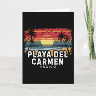 Playa Del Carmen Mexico Surfboard Beach Card