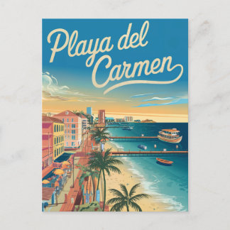 Playa del Carmen Mexico Vintage  Postcard