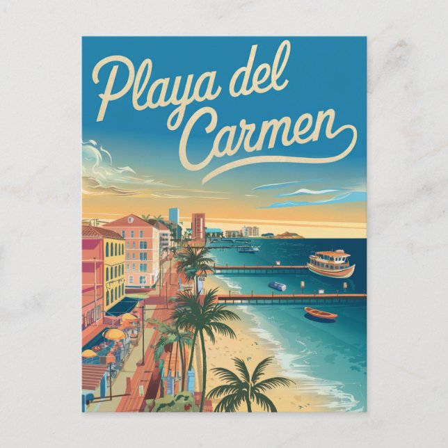 Playa del Carmen Mexico Vintage  Postcard (Front)