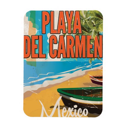 Playa del Carmen Vintage travel poster print Magnet
