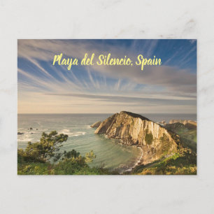 Playa del Silencio Spain stylized Postcard