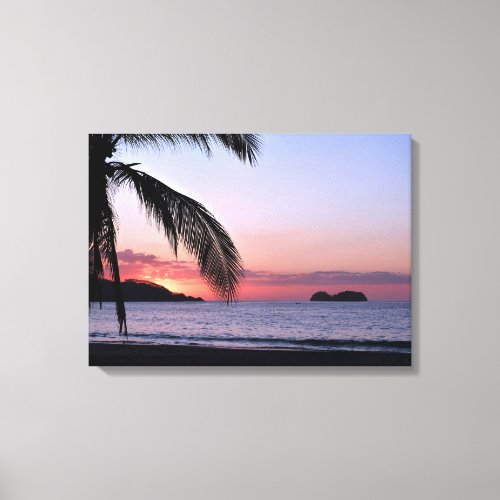 Playa Hermosa Beach Sunset Palms Canvas Print