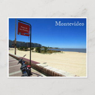 playa pocitos montevideo postcard