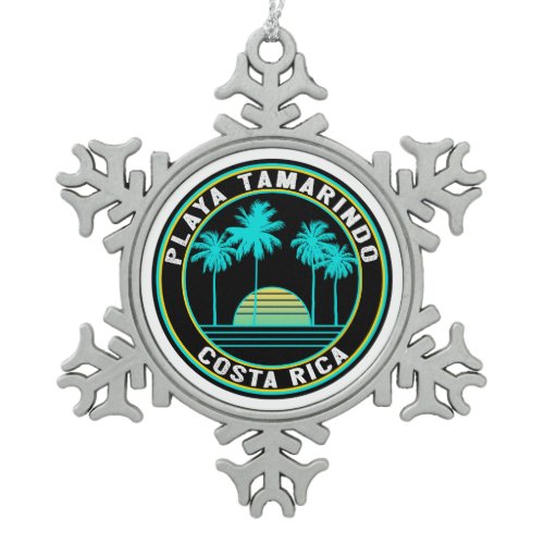 Playa Tamarindo Costa Rica Surfing Surf Snowflake Pewter Christmas Ornament