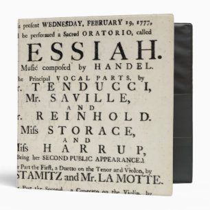 Playbill advertising a performance 3 ring binder