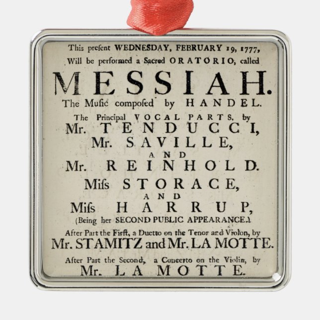 Playbill advertising a performance metal ornament (Front)