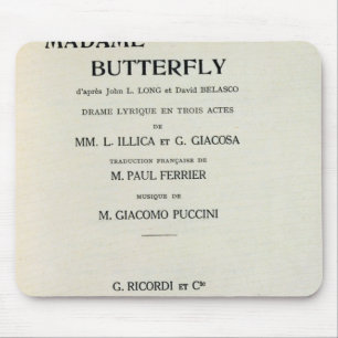 Playbill for Madame Butterfly by Giacomo Mouse Pad
