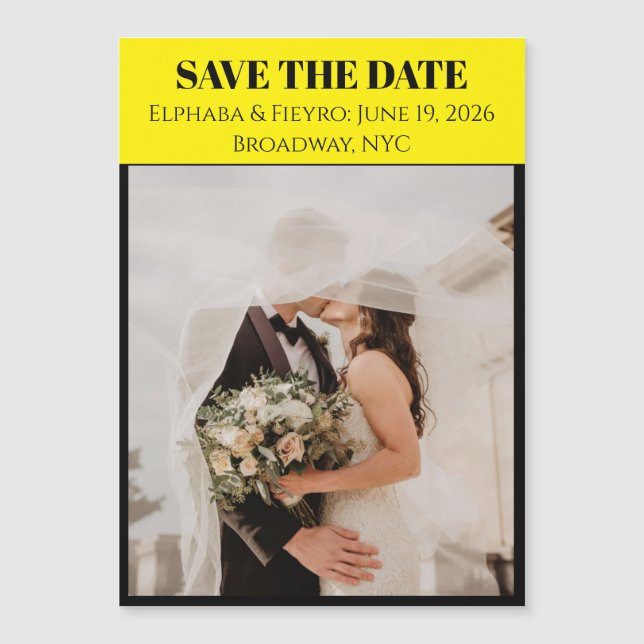 Playbill Inspired Save the Date Magnetic Invitation (Front)