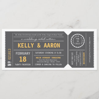 Playbill Theater Ticket Wedding Invitation - Gray