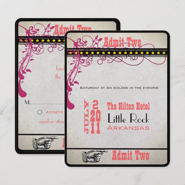 Playbill Ticket RSVP Invitation (Front/Back)