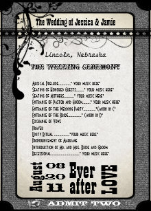 Ticket Wedding Programs Zazzle