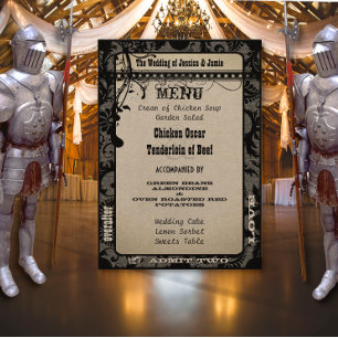 Playbill Wedding Program Metallic Silver