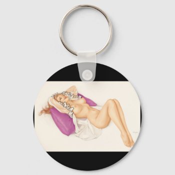 Playboy Vargas Girl_3 Pin Up Art Keychain by Pin_Up_Art at Zazzle