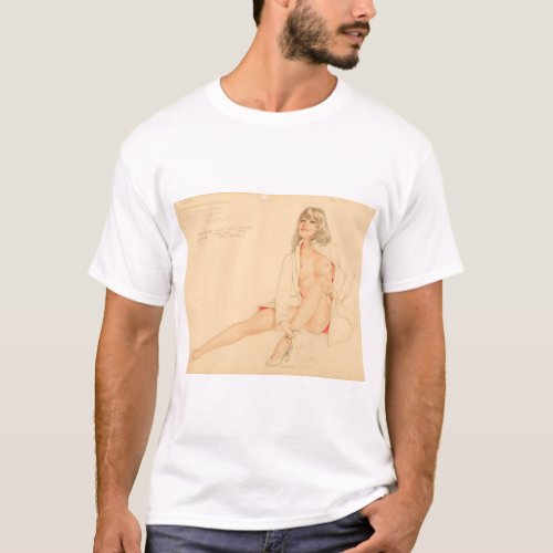 Playboy Vargas Girl preliminary drawing Pin Up Art T_Shirt