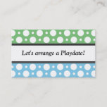 Playdate Green Blue Polka Dots Business Cards at Zazzle