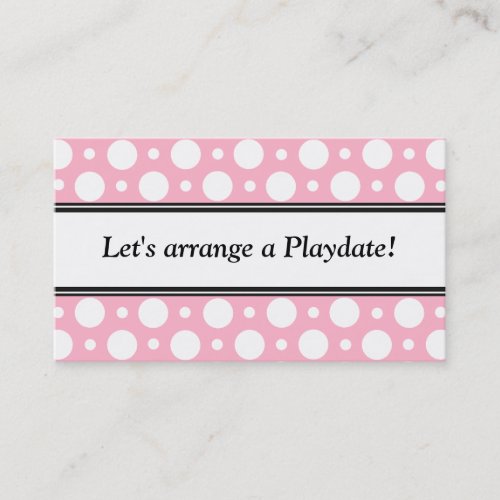 Playdate Pink Polka Dots Business Cards