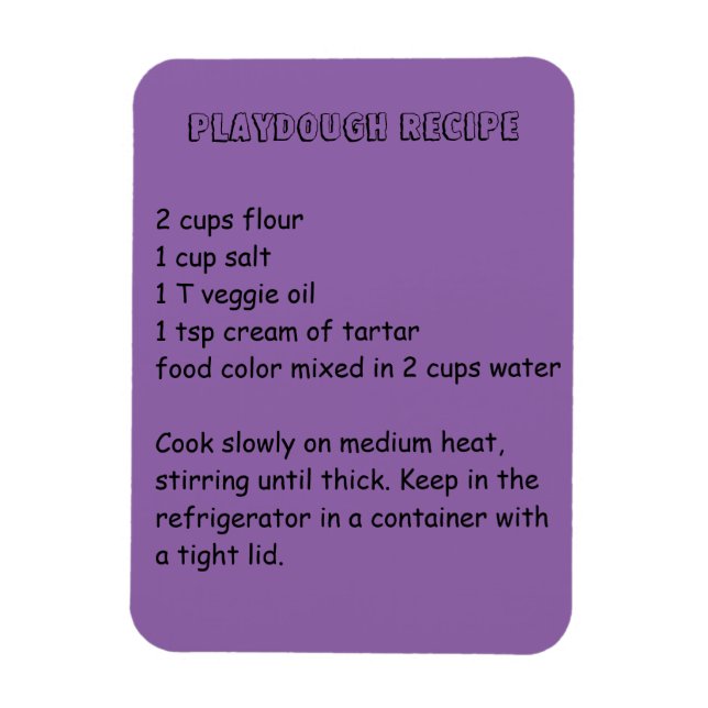 Playdough Recipe Magnet (Vertical)