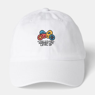 Player 1 & 2 Married Gamer Level Up Art Hat