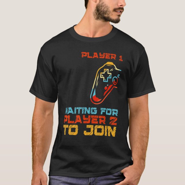Player 1 And Player 2 Father Son  Gaming Girls Gam T-Shirt (Front)
