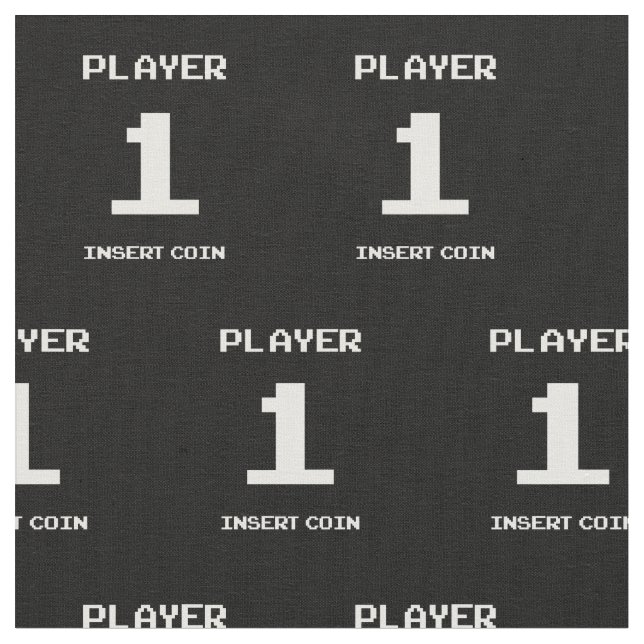 Player 1 gamer design fabric (Close Up)