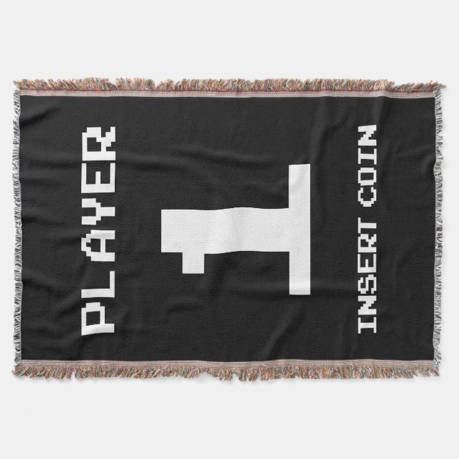 Player 1 gamer design throw blanket (Front)