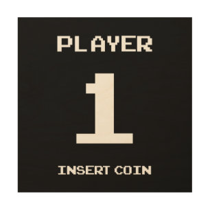 Player 1 gamer design wood wall art
