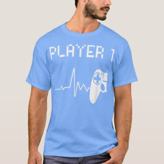 Player 1 Heart Beat Video Game Couple Matching Gam T-Shirt