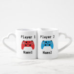 Player 1 & Player 2 Gamer couple Coffee Mug Set<br><div class="desc">Player 1 & Player 2 Coffee Mug,  designed for Gamer Couples,   it contains 2 video game controllers (Red and Blue) and can be customized by replacing Name1 & Name2. Great gift for Valentine's Day or an Anniversary Present.</div>
