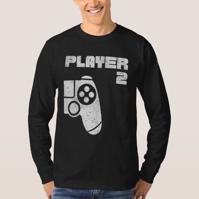 Player 1 Player 2 Gamer Matching Brothers Friends  T-Shirt (Front)
