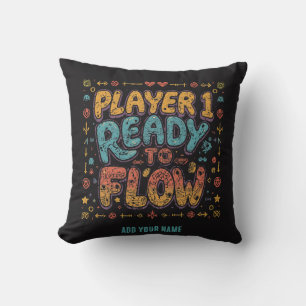 Player 1 Ready To Flow Retro Arcade Gamer Personal Throw Pillow