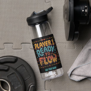 Player 1 Ready To Flow Retro Arcade Gamer Personal Water Bottle
