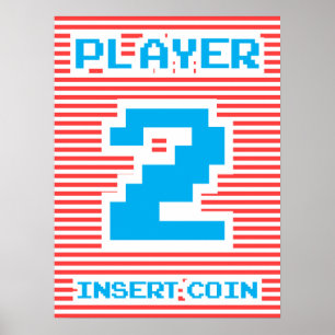 Player 2, Arcade Game, gamer Poster