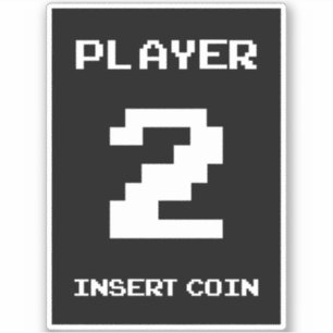 Player 2 gamer design sticker