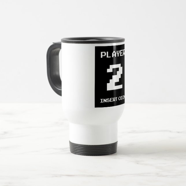 Player 2 gamer design travel mug (Front Left)