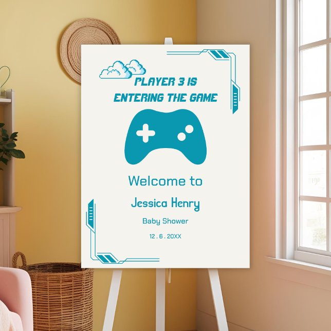 Player 3 Gaming Video Game Baby Shower Welcome Foam Board (Creator Uploaded)