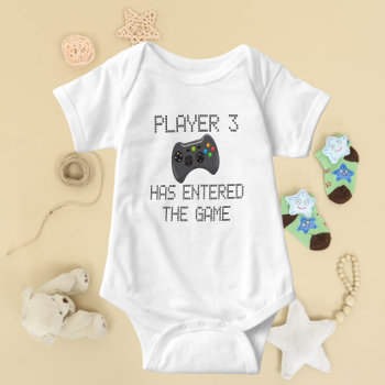 Player 3 Has Entered The Game Gamer Humor Baby Bodysuit by Ricaso_Baby at Zazzle