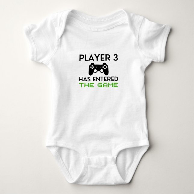 player 3 has entered the game - video games baby bodysuit (Front)